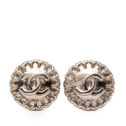 Chanel silver plated clip - chanel,