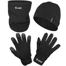 JAKO Winterset Fleece Mütze+Neckwarmer+Handschuhe Winterbundle schwarz