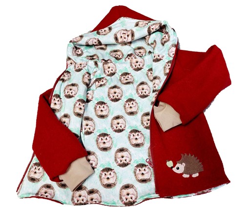 Wollwalkjacke wendejacke igel - wollwalkjacke,