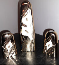 Vintage WM A Rogers Calla Lily Bud Vase Salz & Pfefferstreuer Bronze Boho Stil