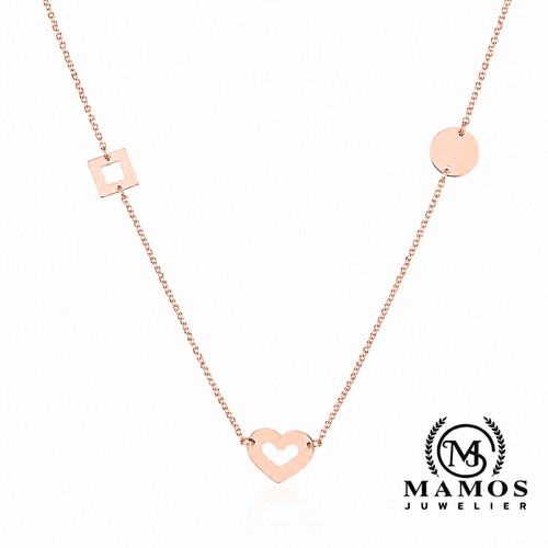 Rosegold herz halskette - rosegold, –