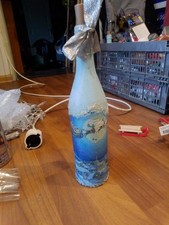 LED-Dekoflasche/neu/handarbeit/Weihnachten/verschiedene Blautöne