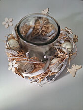 Kerzenhalter Osterkranz 20cm beige