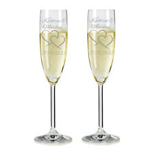 2 Leonardo Sektgläser mit Gravur "Zwei Herzen" Name graviert Hochzeitsgeschenk