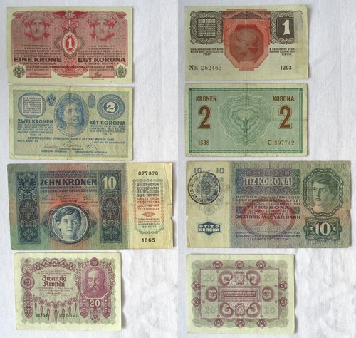 Banknoten bis 20 kr - banknoten,