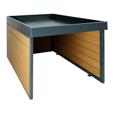 B-Ware XL Mähroboter-Garage mit Pflanzkasten MCW-L45, WPC Metall, Eiche-Optik