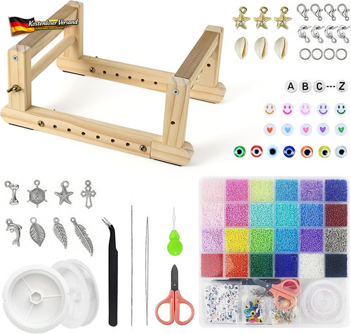 Perlenwebrahmen set aus holz - perlenwebrahmen,