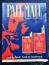 Pall Mall  Zigaretten - ohne Filter, originale Werbung aus 1986