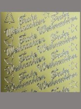 Sticker Frohe Weihnachten gold/silber/rot/grün Starform 450