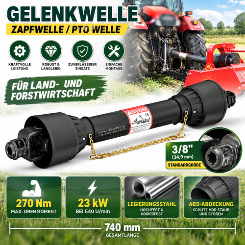 Pto shaft zapfwelle 740mm - pto-shaft,