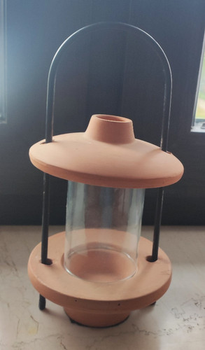 Windlicht terracotta mit losen - terracotta,
