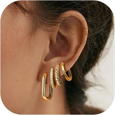 Gold Creolen Set Damen 14K