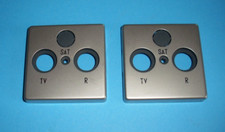 2 Stück GIRA  1471  Sat-Abdeckung 3-Loch  Edelstahl
