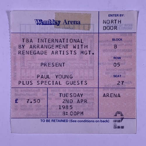 Paul young ticket original - ticket,
