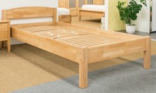 Holzbett 100X200 Buche massiv geölt Einzelbett Bettgestell