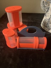 6 x Tupperware Orient Express Rot-Orange + Regal Gewürzdosen Salz Pfeffer Gewürz