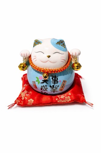Chinesische winkekatze blau - chinesische,