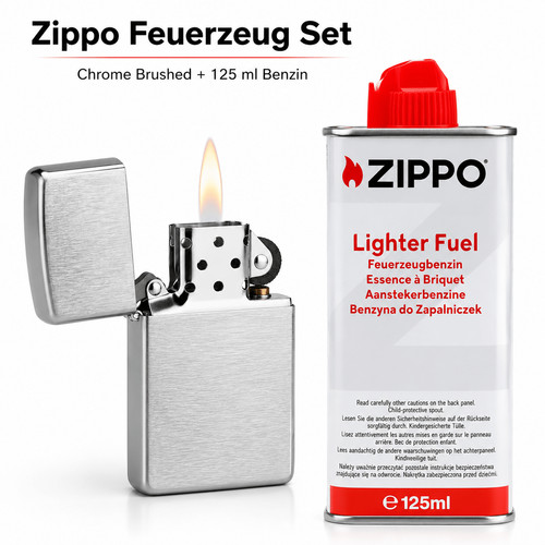 Zippo chrome brushed - chrome, feuerzeug