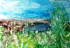  REGENBOGEN-ART "Gardasee" ENCAUSTIC Landschaft Impression 28x35 cm