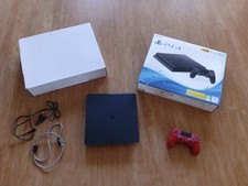 PS4 Slim Used Good Condition With Red Controller, Cable And Full Box