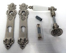 Antik Style Türklinke Messing Nickel Haustür Beschlag PZ 92 Langschild HRN-W