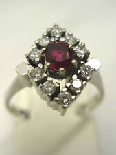 585 Gold Ring 14K Weißgold Rubin Diamant RG 59 - 19 mm