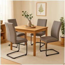 Esszimmerstuhl LennyP 4er-Set Braun Schwingstuhl Freischwinger HTI-Living