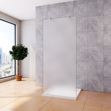 Walk in Milchglas Duschwand