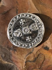 Gürtelschnalle Mittelalter LAHO Gürtelschließe 925 Silber massiv Siegel Wappen