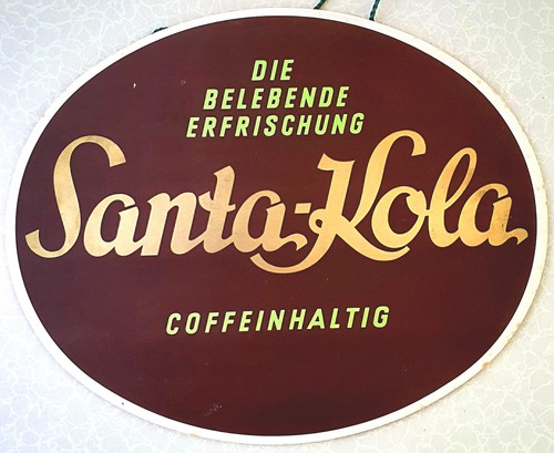 Santa cola pappschild 50er - santa,