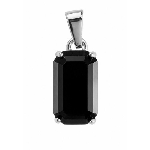 Onyx anhänger schwarz silber - schwarz,