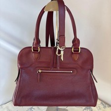 Longchamp 2way Tasche aus genarbtem Leder weinrot Damen Handtasche Henkel