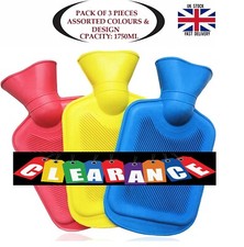 3 x Naturkautschuk Warmwasserflasche Wärme schmerzhaft Wärmer Schmerzlinderung (1750ML)