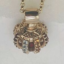 Faberge Ei Stil Anhänger 925 Silber vergoldet mit Kette Halskette