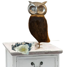 Eule aus edlem Altholz &