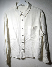 ❤️COMMA, WEIßE LEINENBLUSE GRÖßE 42 LANGARM  2 BRUSTTASCHEN  GETRAGEN GUT ERHALT