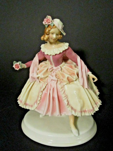 Rokoko dame porzellanfigur - rokoko,