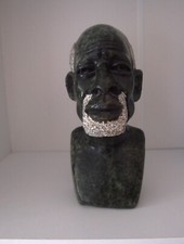 Afrikanische Speckstein Büste - Afrikaner - 21 cm hoch ! Über 2,5kg schwer !