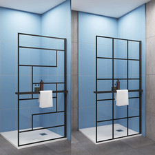 8mm Nano ESG Sicherheitsglas Schwarze Duschwand Duschabtrennung mit Ablagebrett