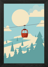 Skigebiet Gondel Gerahmtes