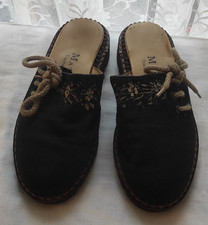 Trachten Schuhe Clog Pantolette Schlappe zur Wiesn schwarz Matrei Gr. 35