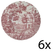 6er Set Suppenteller Myott The Hunter Rot