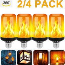 2/4X E27 LED Licht Fackel Feuer Lampe Flammen Effekt Glühbirne Flacker Birne 6W