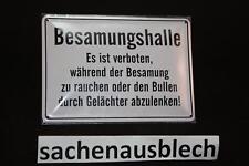 Besamungshalle ! Funschild 10x15 Blechschild Warnschild