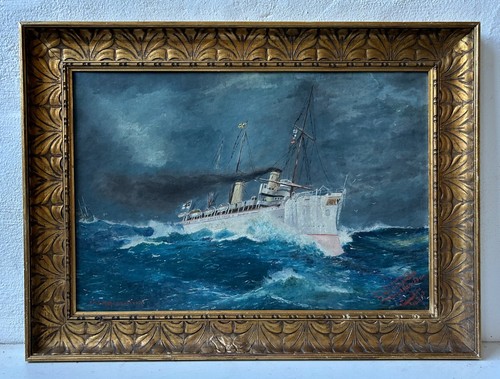 ölbild maritim dampfschiff - Ölbild,