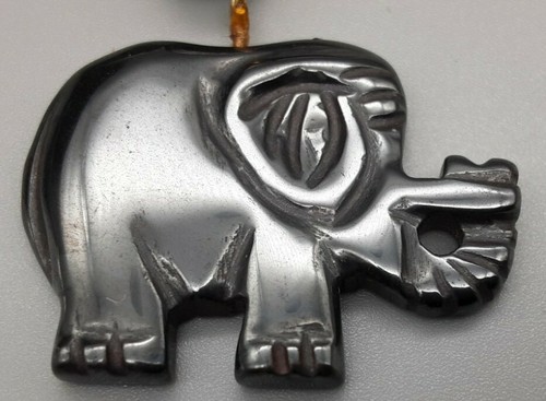 Hämatit halskette elefant - halskette,