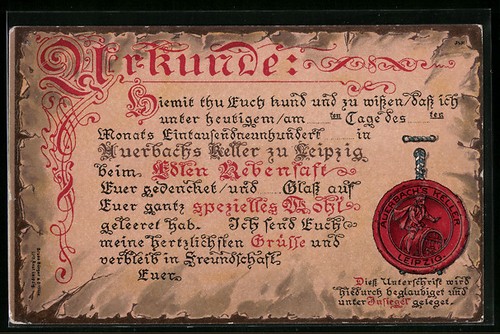 Präge leipzig urkunde mit - präge-ak, leipzig,