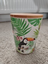 Vorratsdose mit luftdichtem Holzdeckel - Muster bunt Pelikan