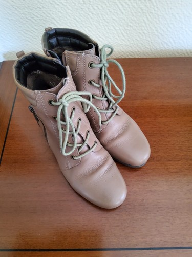 Stiefelette damen leder beige - stiefelette,