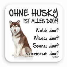 Kühlschrankmagnet "Ohne Husky
